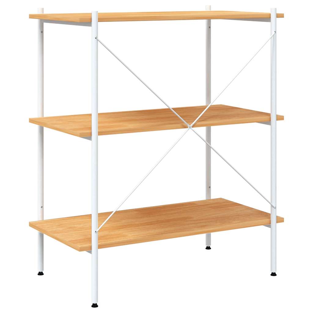 336342 vidaXL 3-Tier Shelving Unit White and Oak 80x40x92 cm