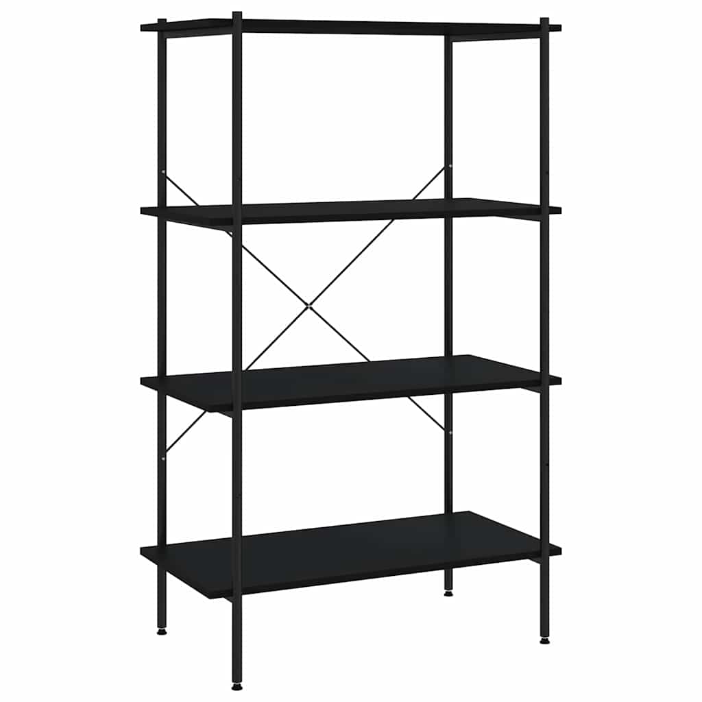 336343 vidaXL 4-Tier Shelving Unit Black 80x40x130 cm
