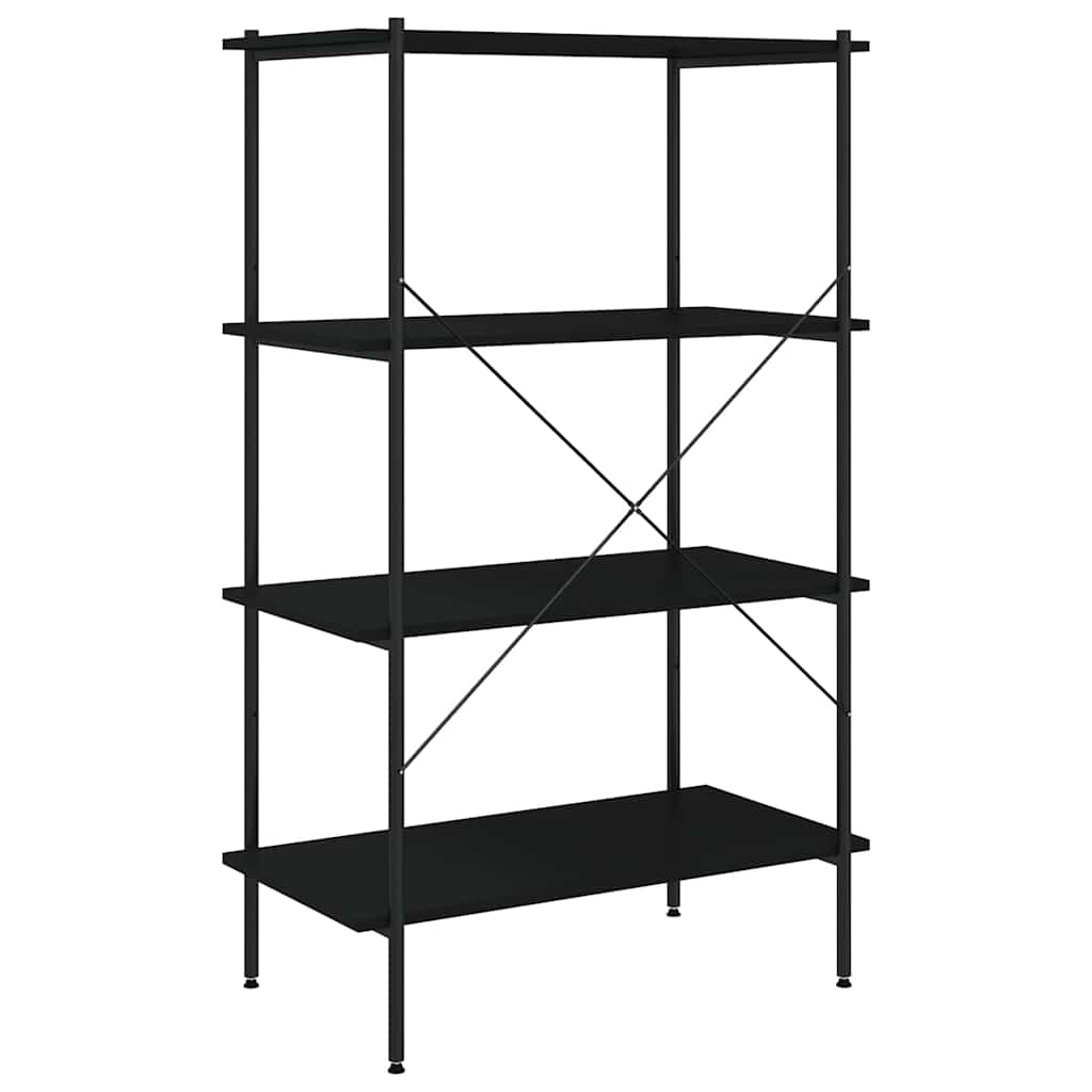 336343 vidaXL 4-Tier Shelving Unit Black 80x40x130 cm