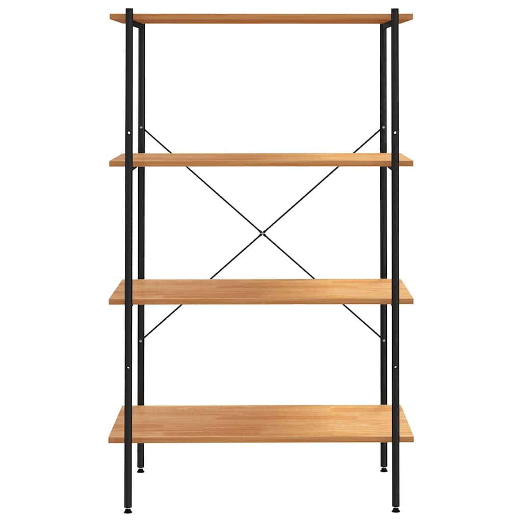 336344 vidaXL 4-Tier Shelving Unit Black and Oak 80x40x130 cm