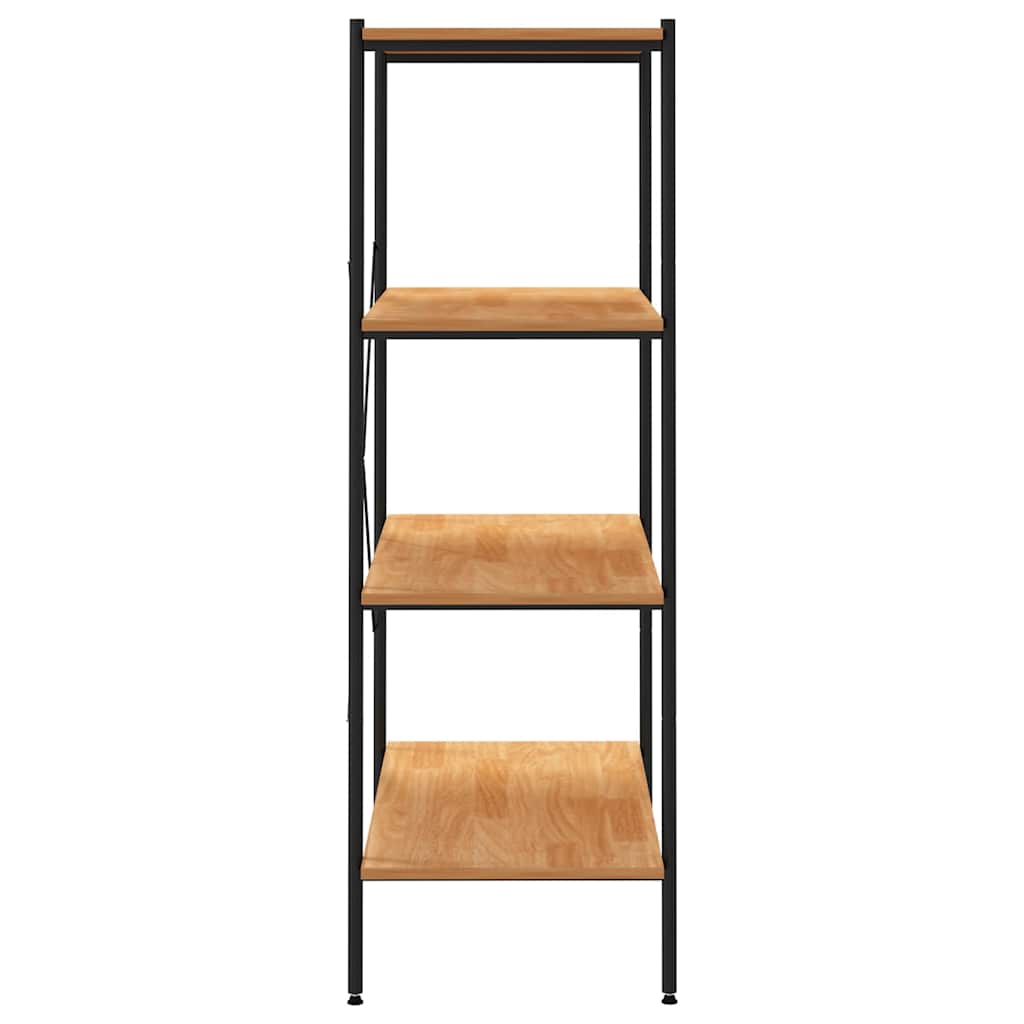 336344 vidaXL 4-Tier Shelving Unit Black and Oak 80x40x130 cm