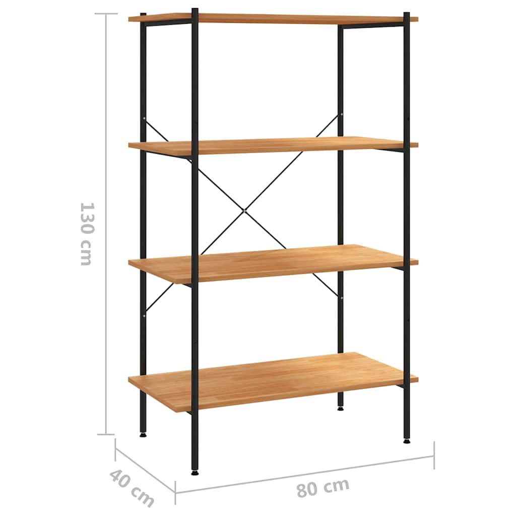 336344 vidaXL 4-Tier Shelving Unit Black and Oak 80x40x130 cm