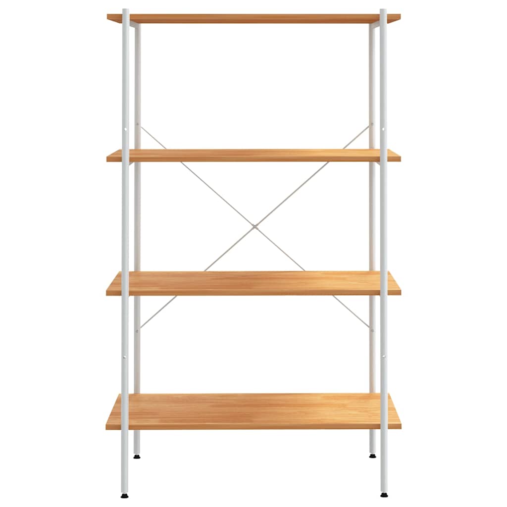 336346 vidaXL 4-Tier Shelving Unit White and Oak 80x40x130 cm