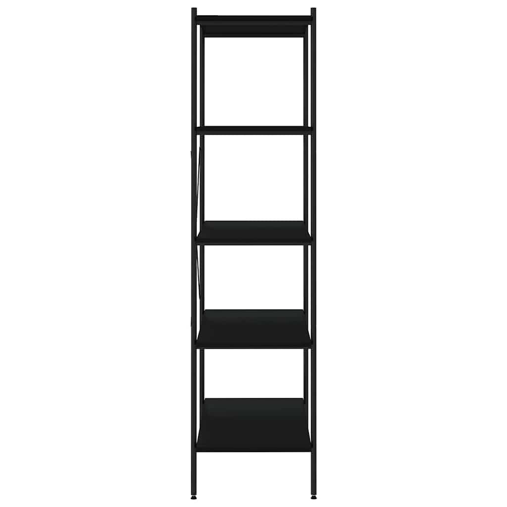 336347 vidaXL 5-Tier Shelving Unit Black 80x40x163 cm