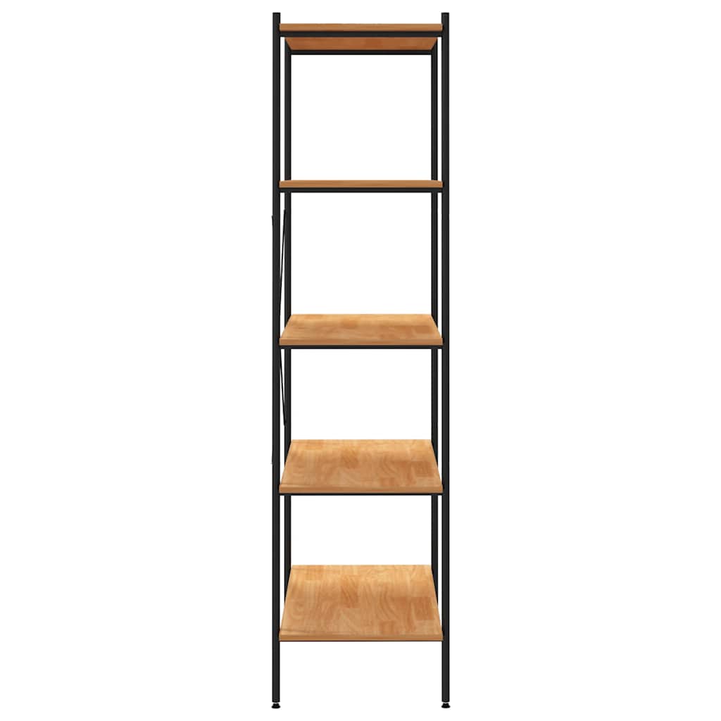 336348 vidaXL 5-Tier Shelving Unit Black and Oak 80x40x163 cm