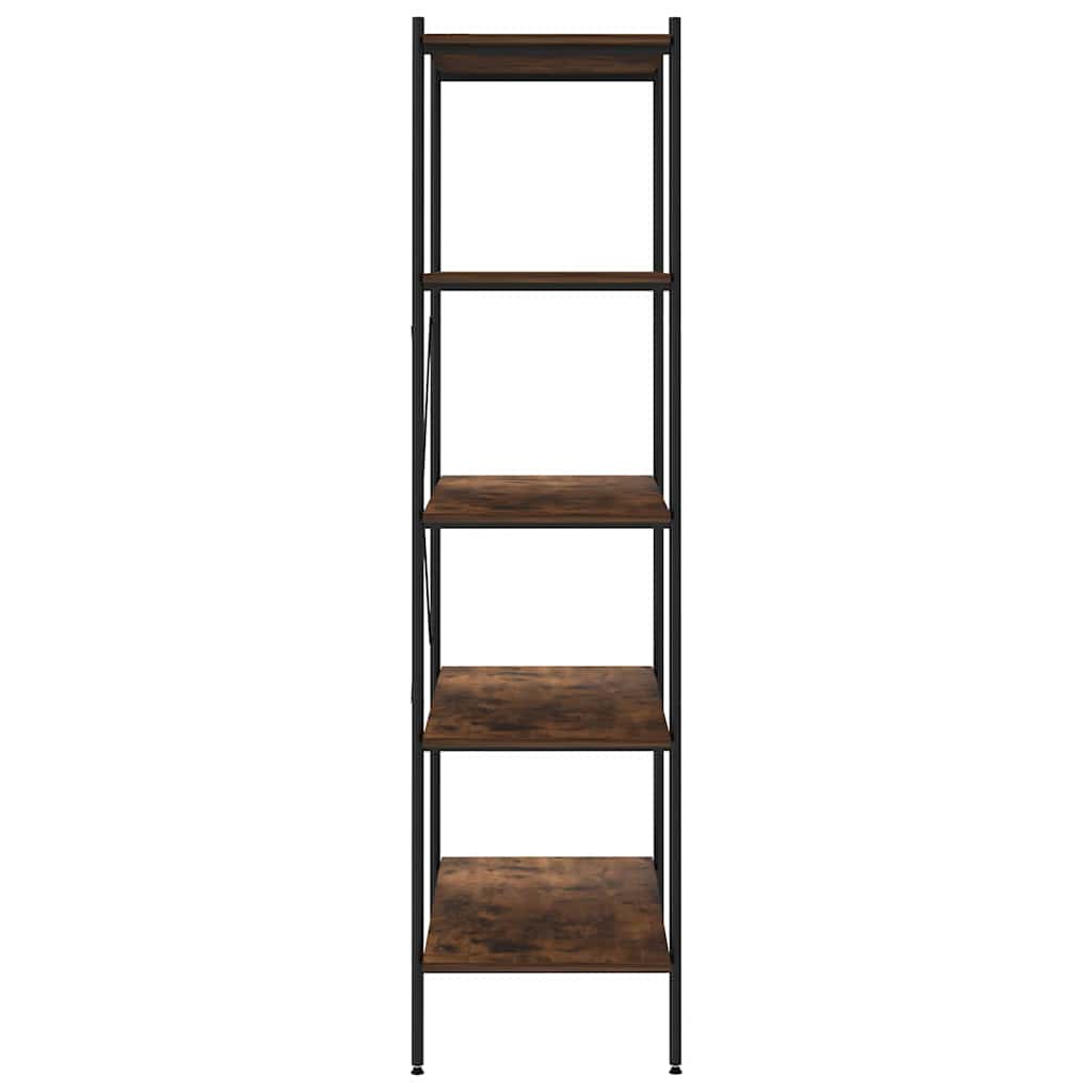 336349 vidaXL 5-Tier Shelving Unit Black and Natural 80x40x163 cm