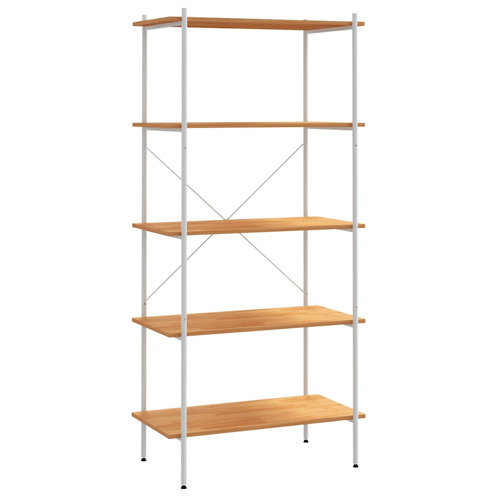 336350 vidaXL 5-Tier Shelving Unit White and Oak 80x40x163 cm