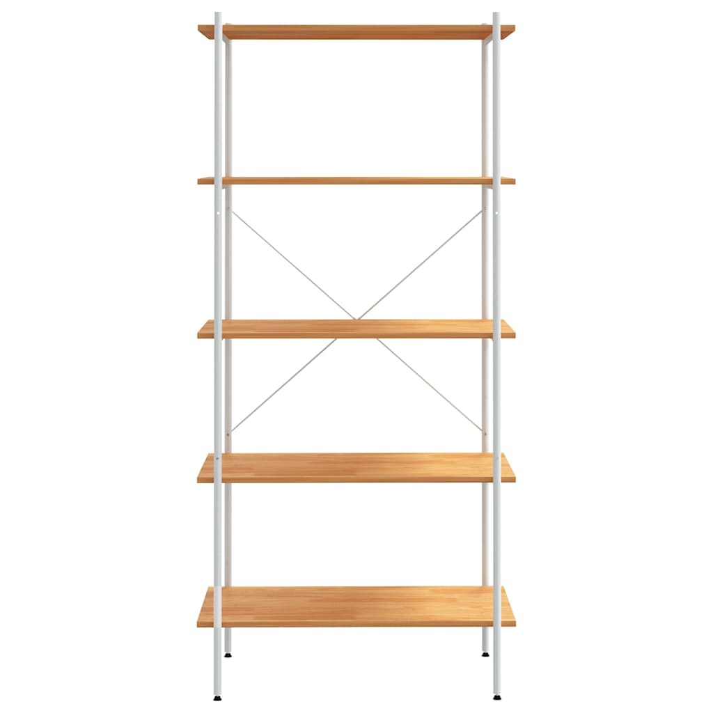 336350 vidaXL 5-Tier Shelving Unit White and Oak 80x40x163 cm