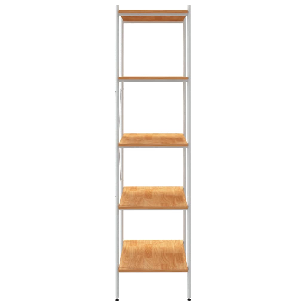 336350 vidaXL 5-Tier Shelving Unit White and Oak 80x40x163 cm