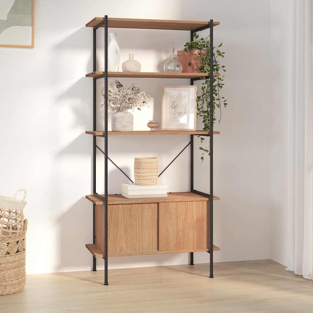 5-Tier Shelving Unit with Cabinet 80x40x163 cm
