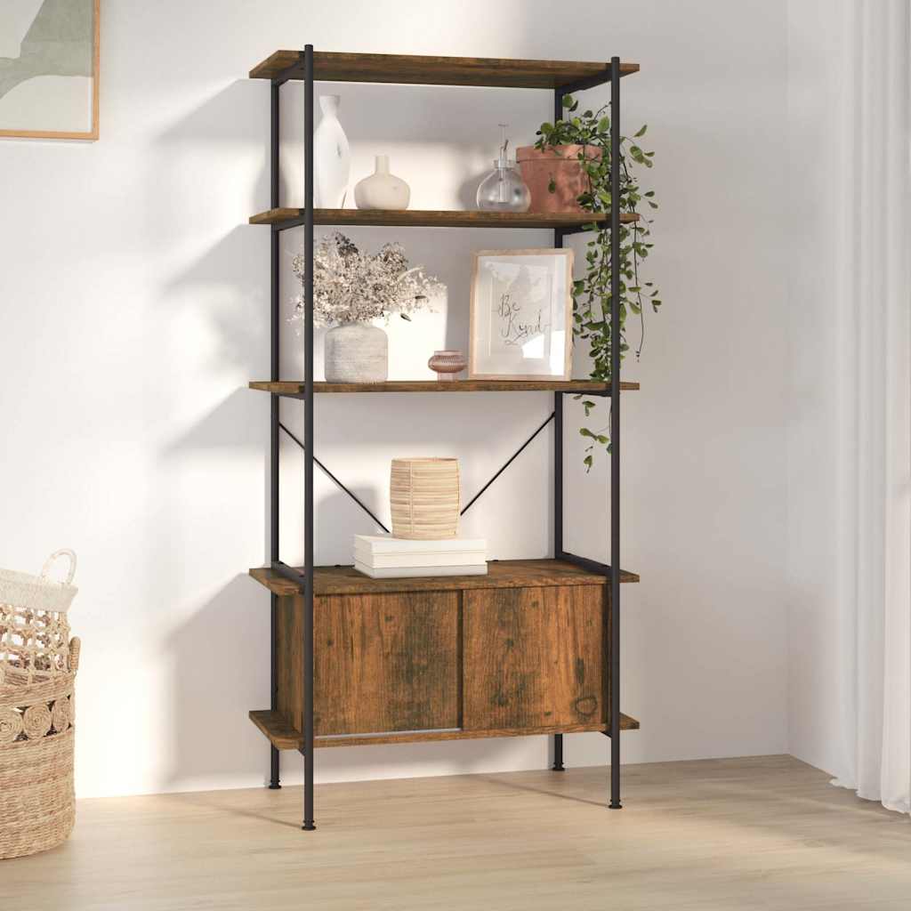 5-Tier Shelving Unit with Cabinet 80x40x163 cm
