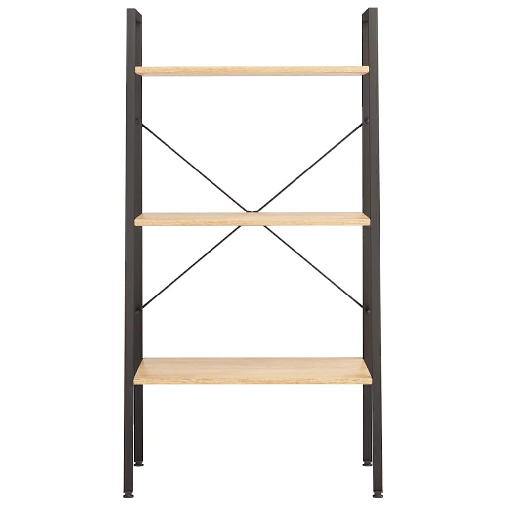 3-Tier Standing Shelf Light Brown and Black 56x35x108 cm