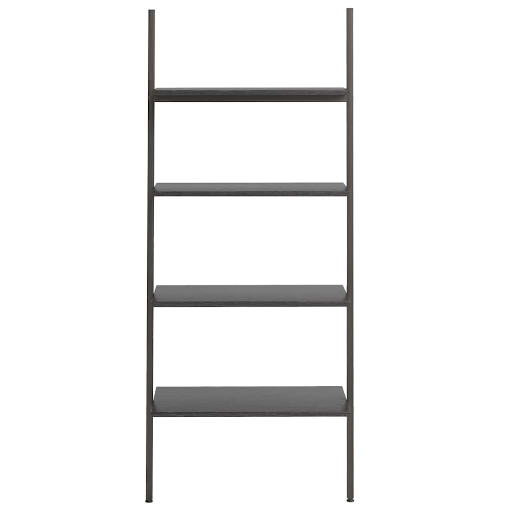 4-Tier Leaning Shelf Black 64x34x150,5 cm
