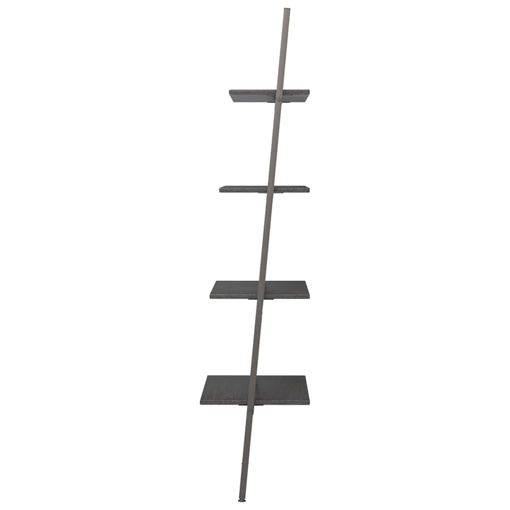 4-Tier Leaning Shelf Black 64x34x150,5 cm
