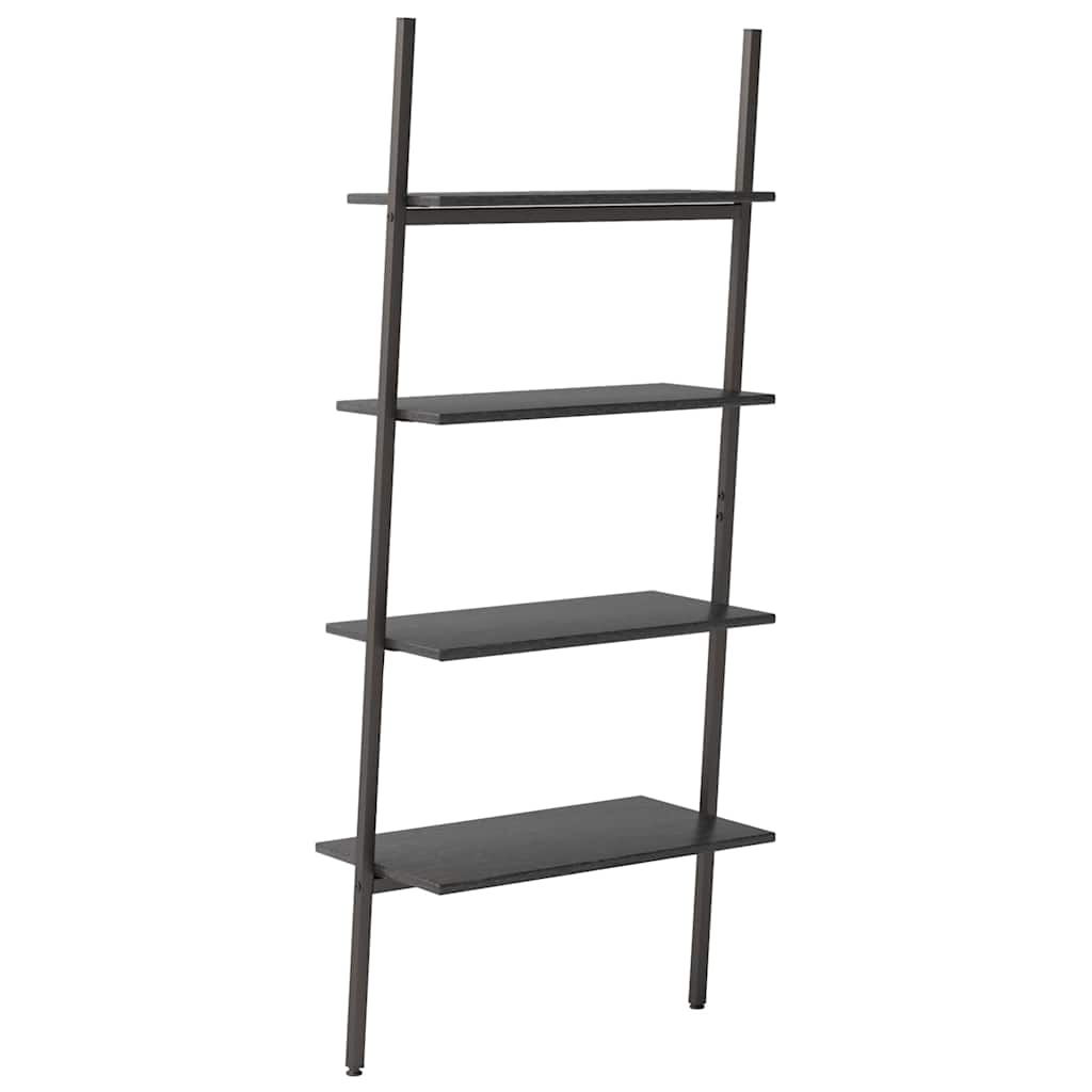 4-Tier Leaning Shelf Black 64x34x150,5 cm