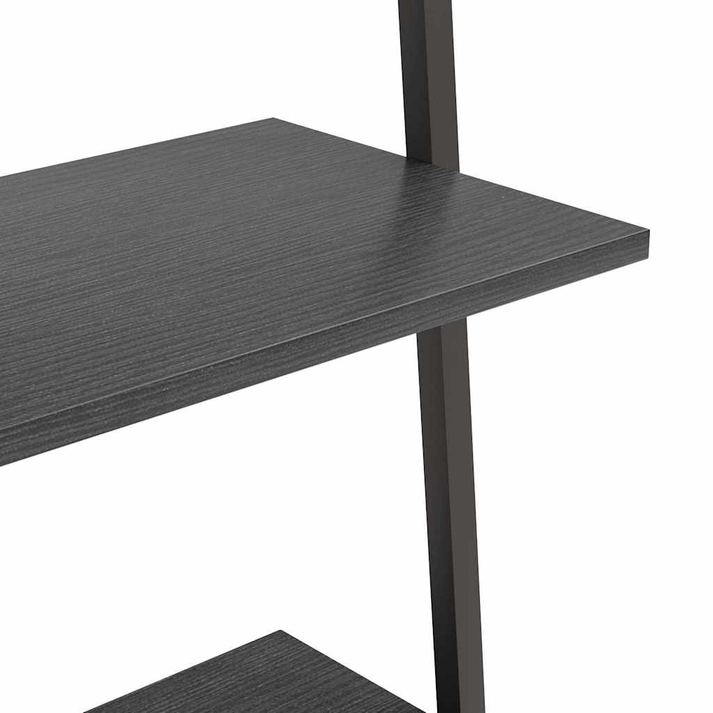 4-Tier Leaning Shelf Black 64x34x150,5 cm
