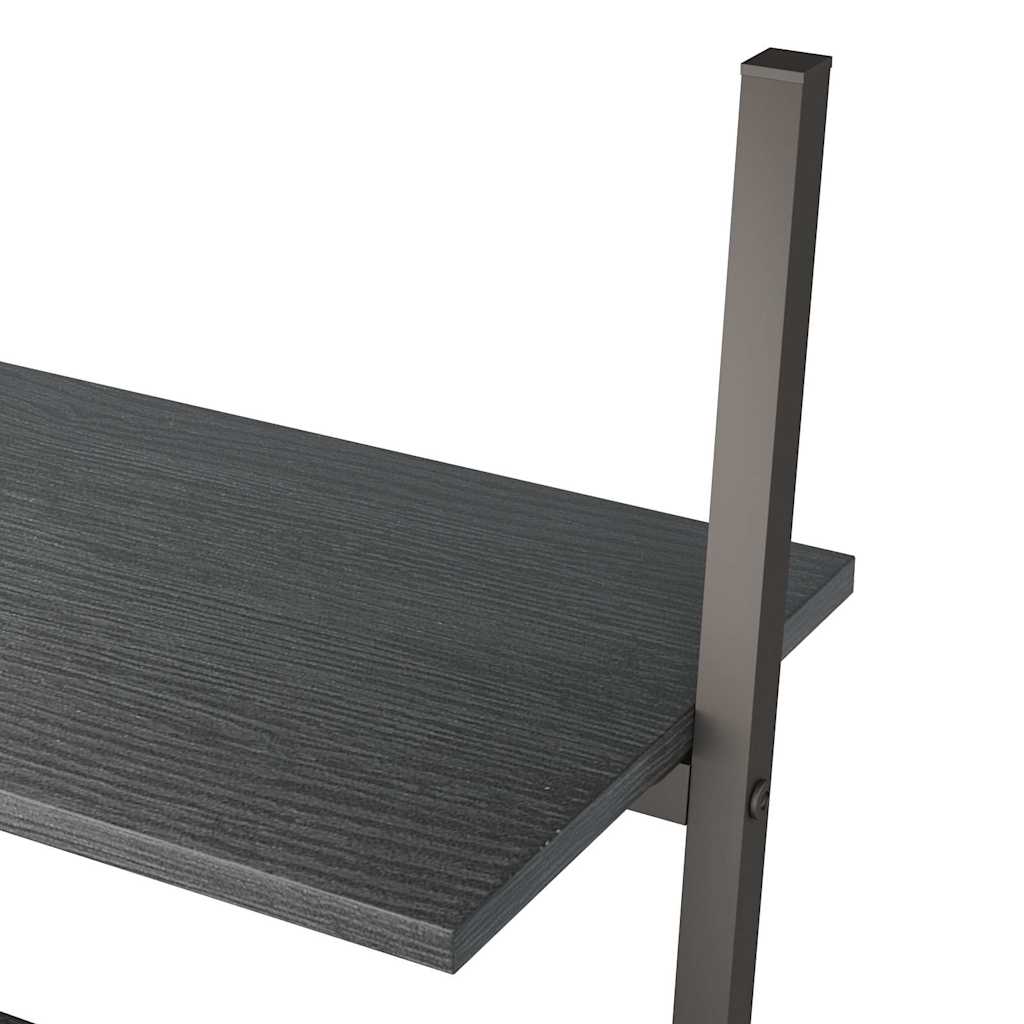 4-Tier Leaning Shelf Black 64x34x150,5 cm