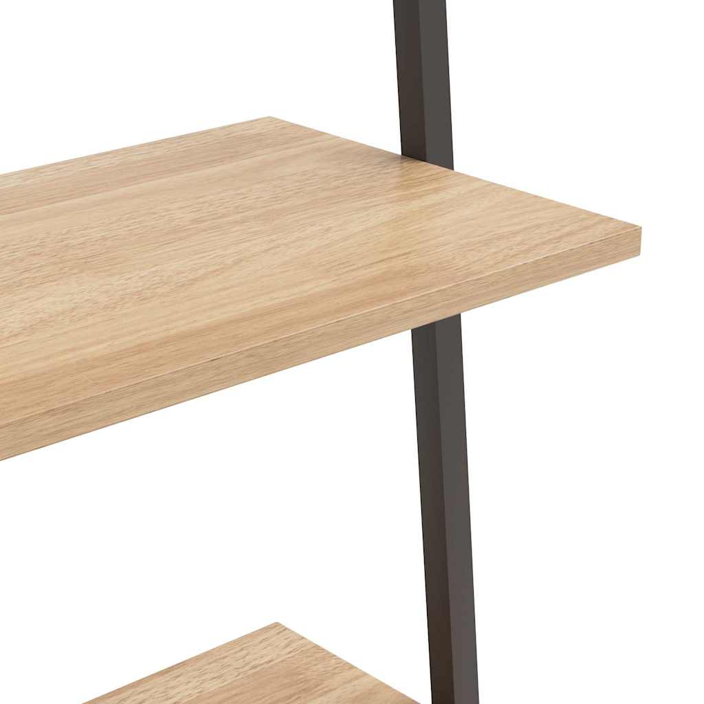 5-Tier Leaning Shelf Light Brown and Black 64x34x185,5 cm