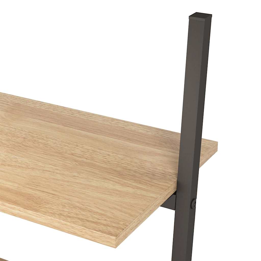 5-Tier Leaning Shelf Light Brown and Black 64x34x185,5 cm