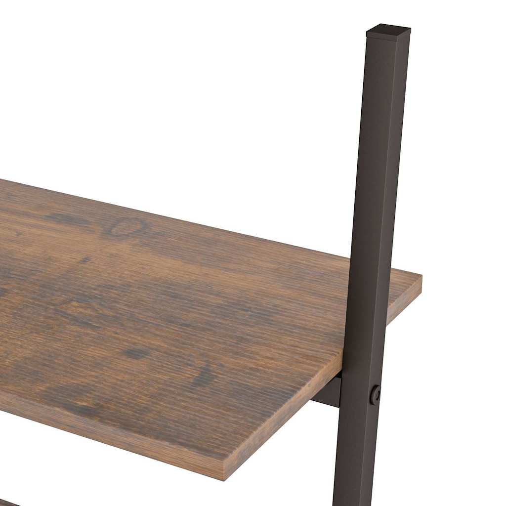 5-Tier Leaning Shelf Dark Brown and Black 64x34x185,5 cm