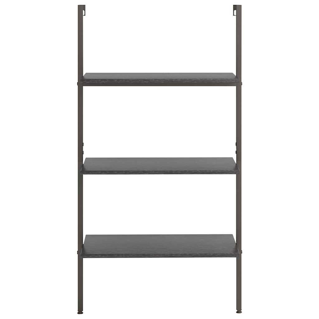 3-Tier Leaning Shelf Black 64x35x120,5 cm