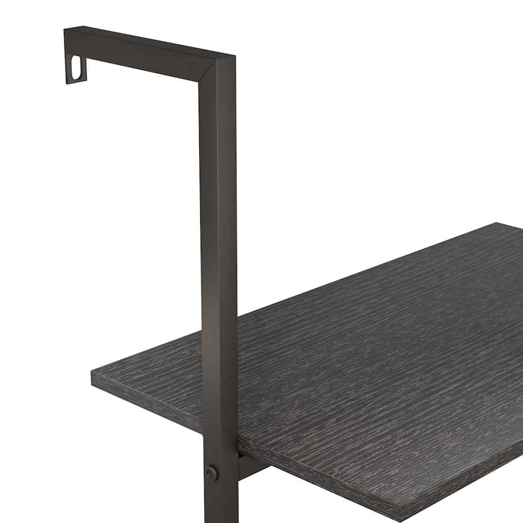 3-Tier Leaning Shelf Black 64x35x120,5 cm