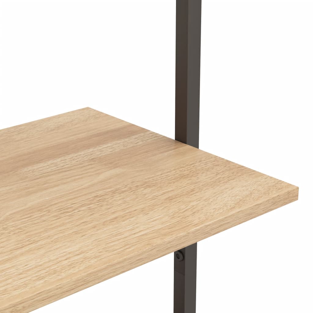 4-Tier Leaning Shelf Light Brown and Black 64x35x152,5 cm