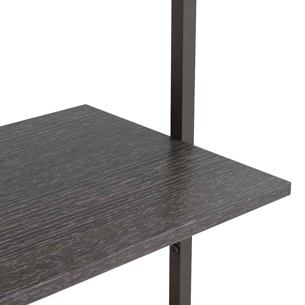 4-Tier Leaning Shelf Black 64x35x152,5 cm