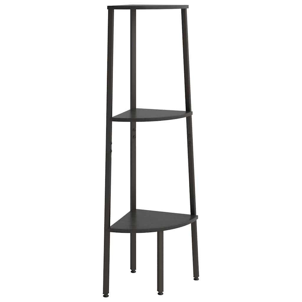 3-Tier Corner Shelf Black 45,5x31,5x120 cm