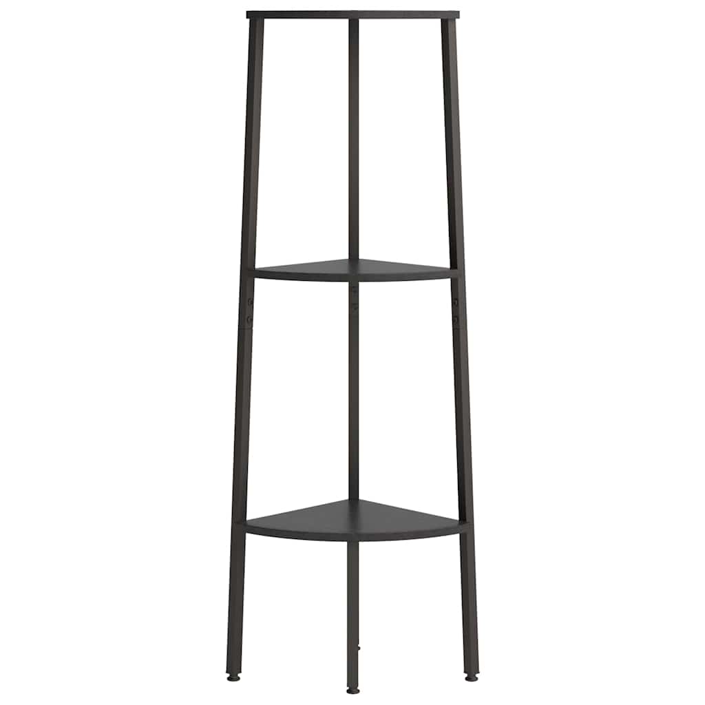 3-Tier Corner Shelf Black 45,5x31,5x120 cm