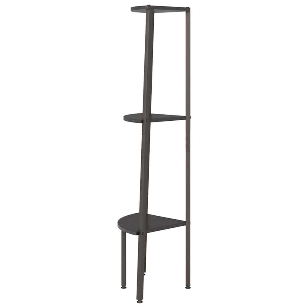 3-Tier Corner Shelf Black 45,5x31,5x120 cm