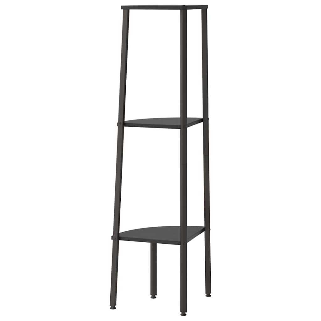 3-Tier Corner Shelf Black 45,5x31,5x120 cm
