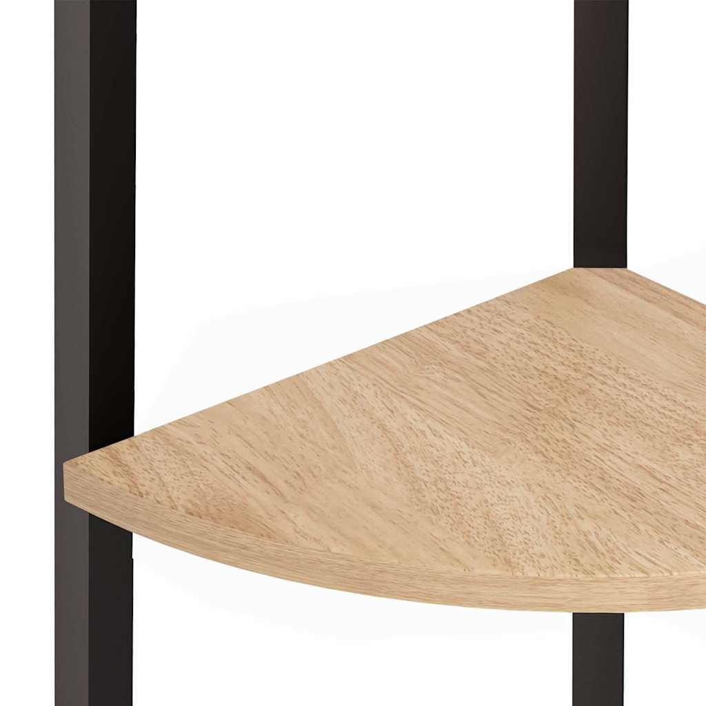 4-Tier Corner Shelf Light Brown and Black 45,5x31,5x150 cm