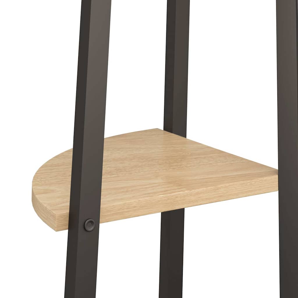 4-Tier Corner Shelf Light Brown and Black 45,5x31,5x150 cm