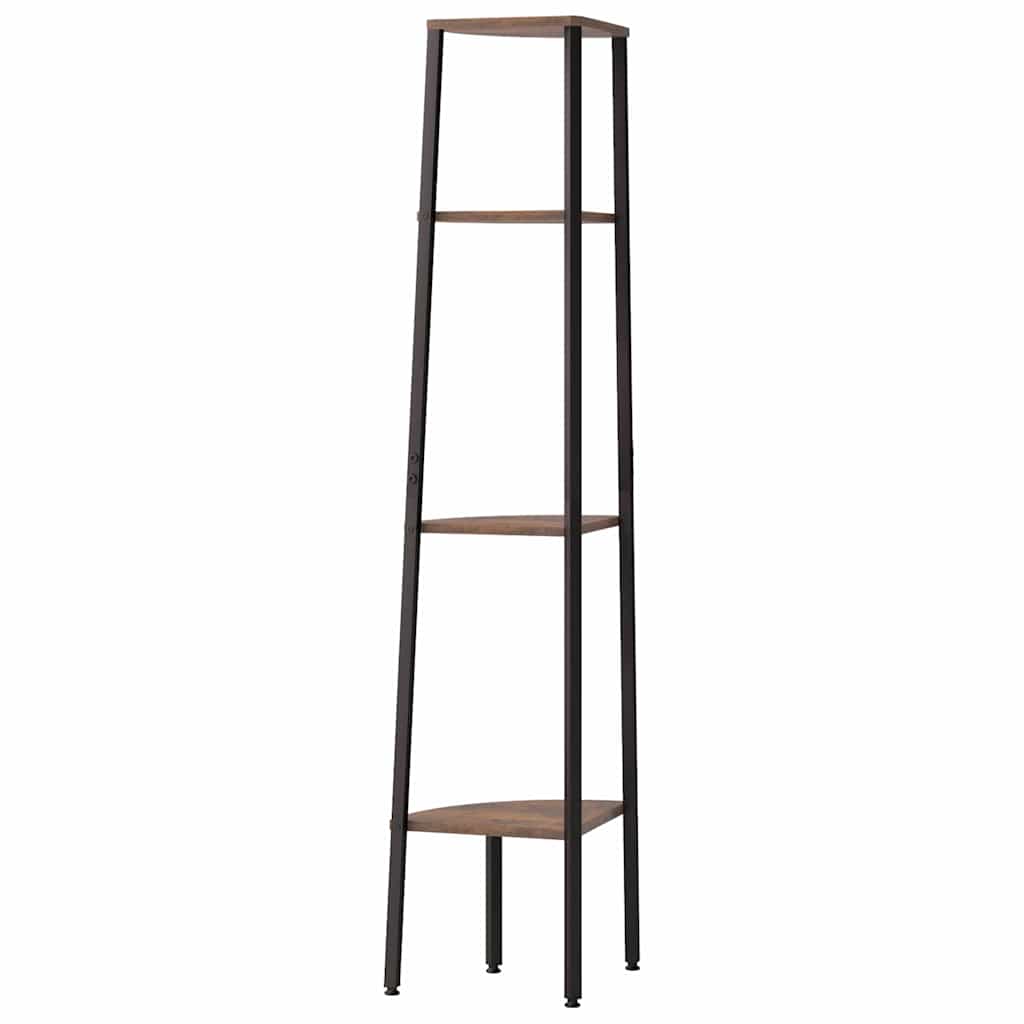 4-Tier Corner Shelf Dark Brown and Black 45,5x31,5x150 cm