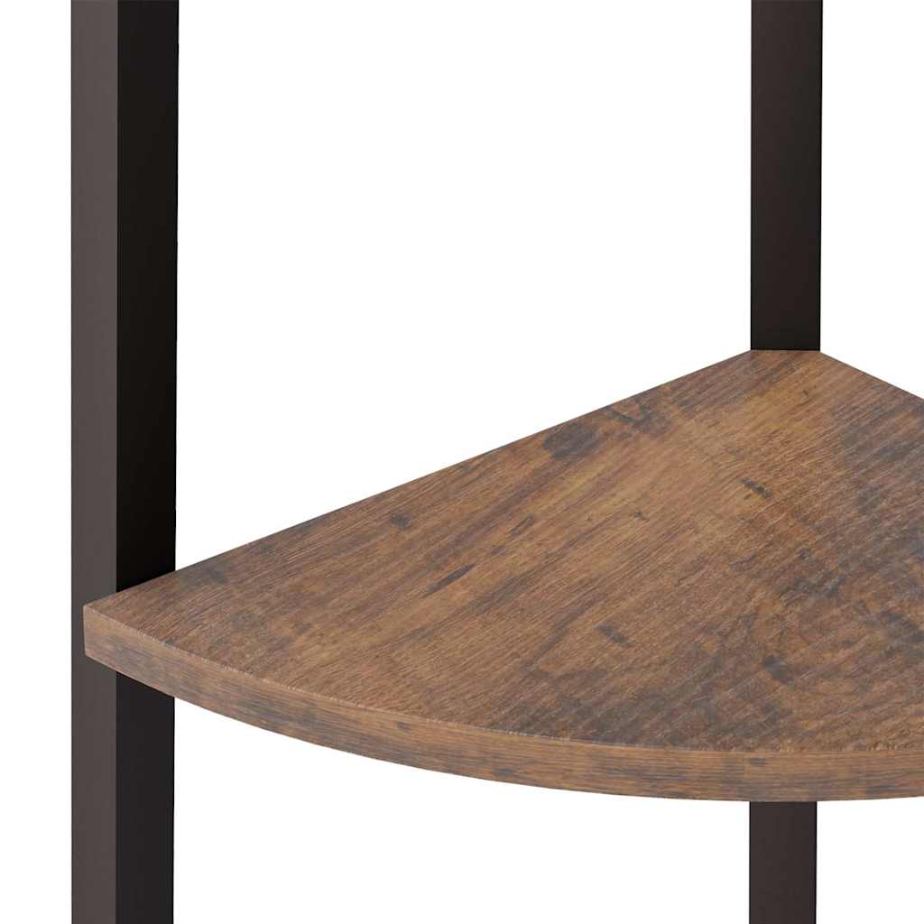 4-Tier Corner Shelf Dark Brown and Black 45,5x31,5x150 cm