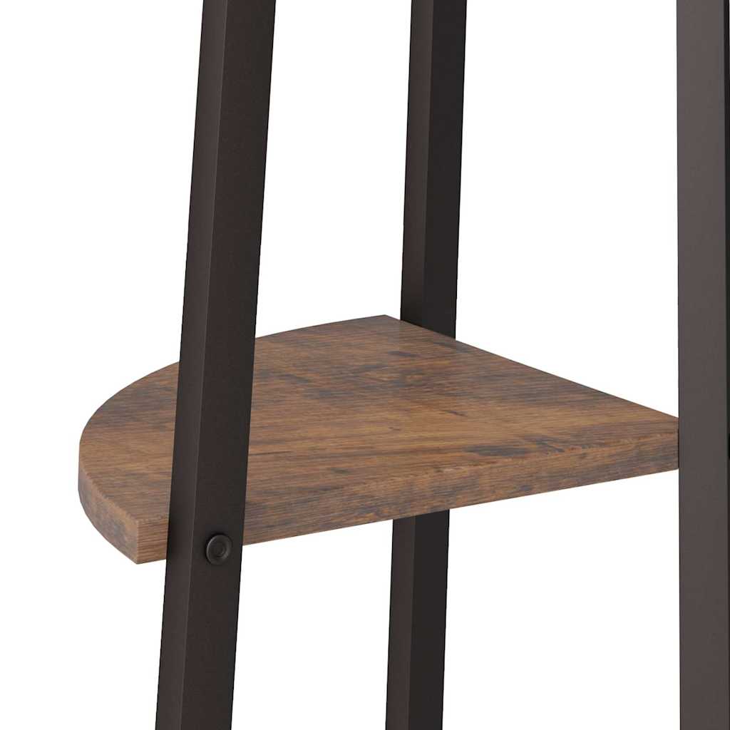 4-Tier Corner Shelf Dark Brown and Black 45,5x31,5x150 cm