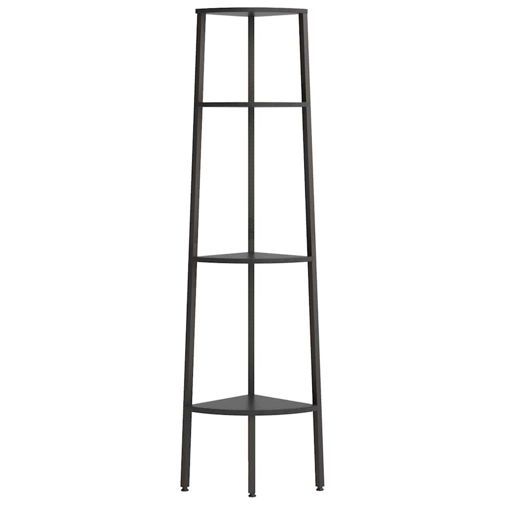 336393 vidaXL 4-Tier Corner Shelf Black 45,5x31,5x150 cm