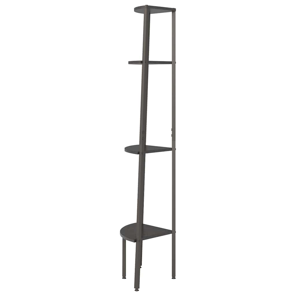 336393 vidaXL 4-Tier Corner Shelf Black 45,5x31,5x150 cm