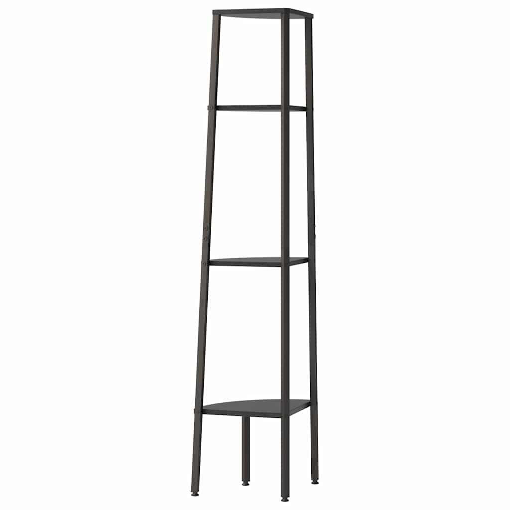 336393 vidaXL 4-Tier Corner Shelf Black 45,5x31,5x150 cm