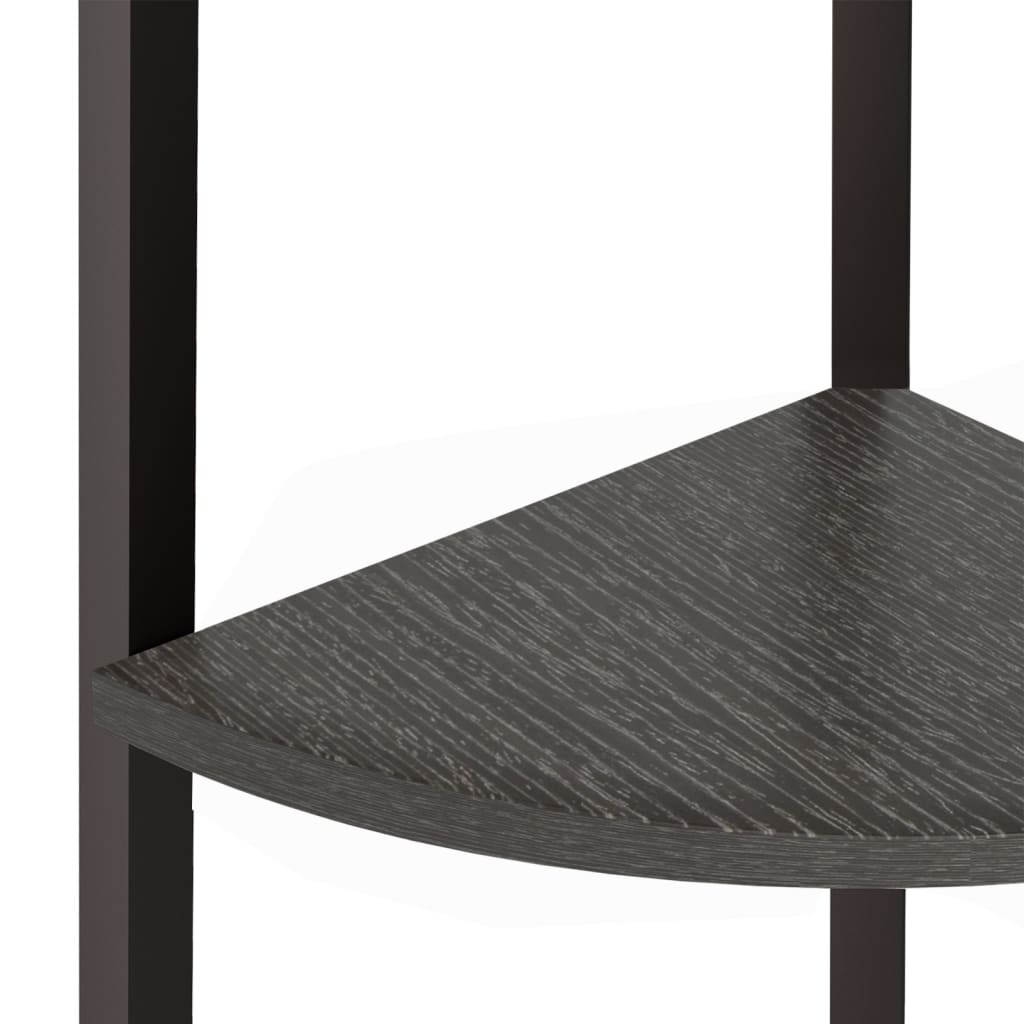 336393 vidaXL 4-Tier Corner Shelf Black 45,5x31,5x150 cm