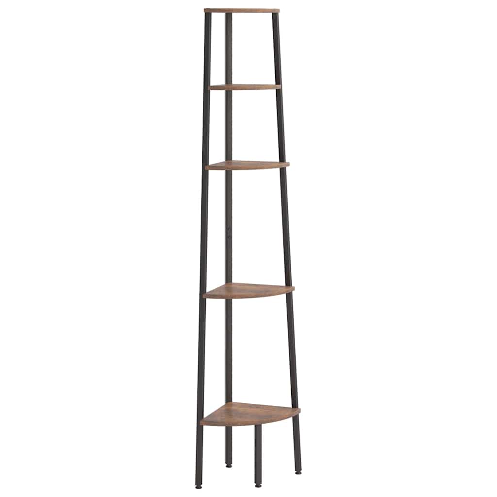 5-Tier Corner Shelf Dark Brown and Black 45,5x31,5x180 cm