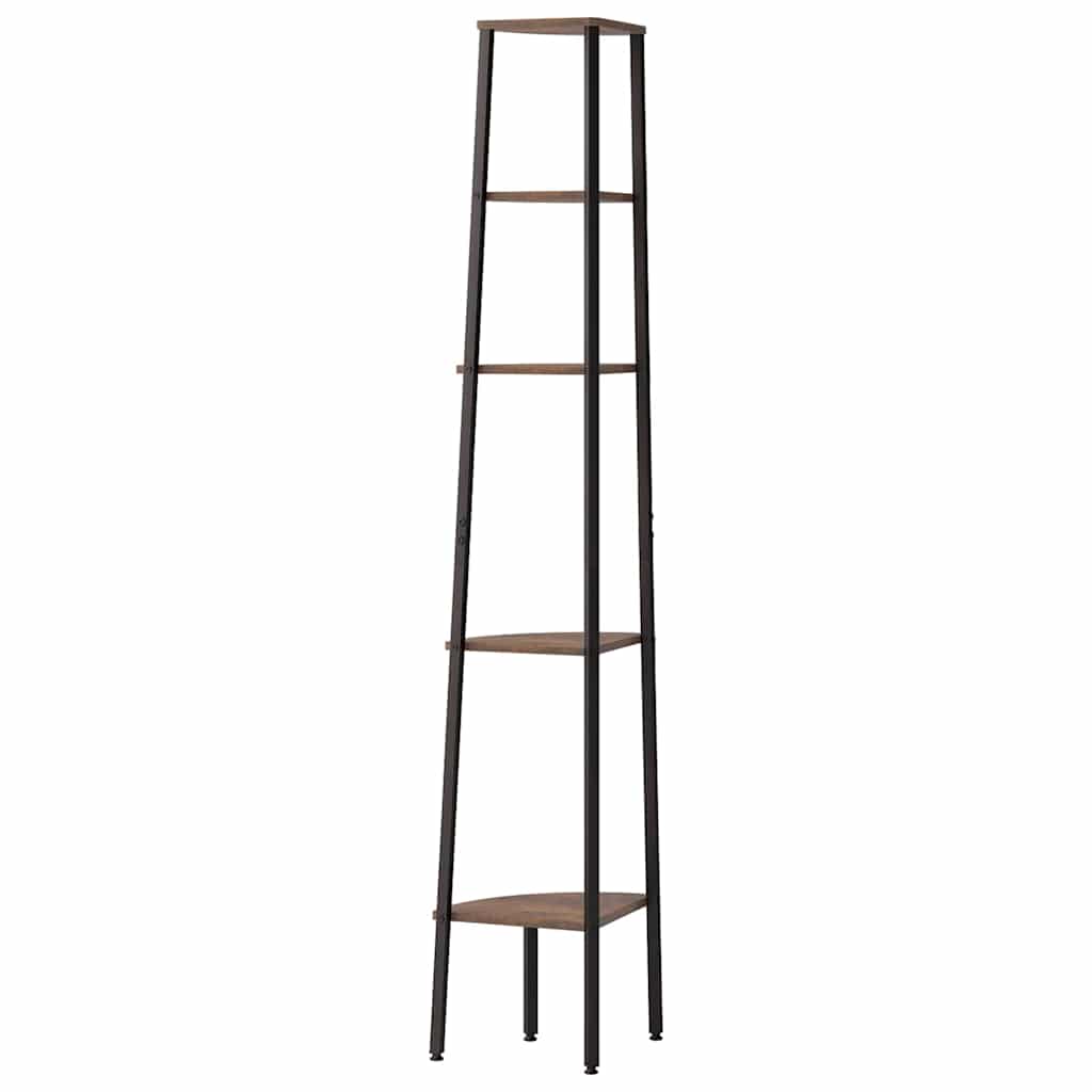 5-Tier Corner Shelf Dark Brown and Black 45,5x31,5x180 cm