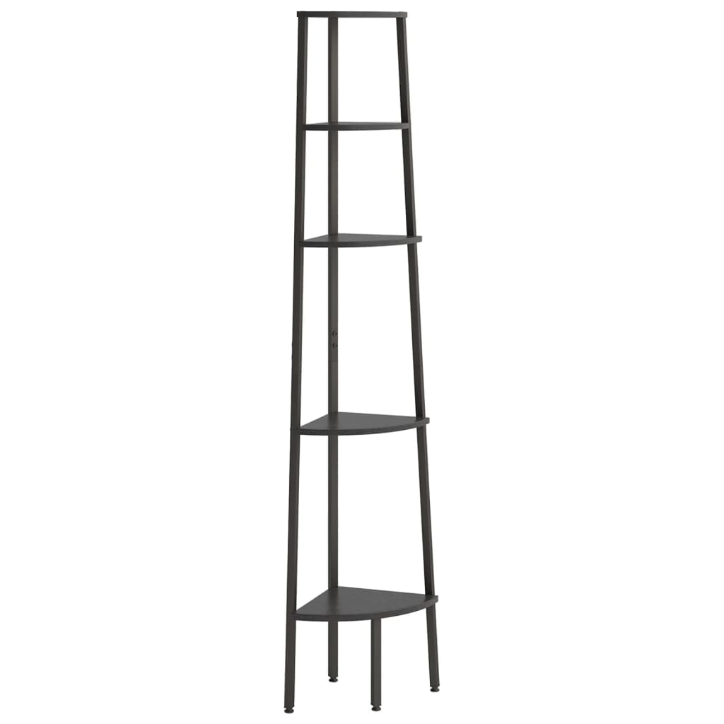 336396 vidaXL 5-Tier Corner Shelf Black 45,5x31,5x180 cm