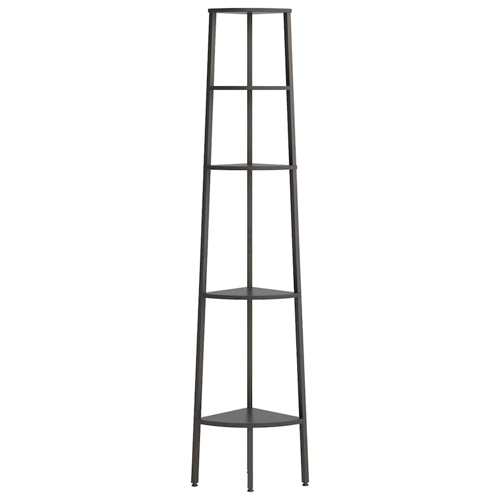 336396 vidaXL 5-Tier Corner Shelf Black 45,5x31,5x180 cm