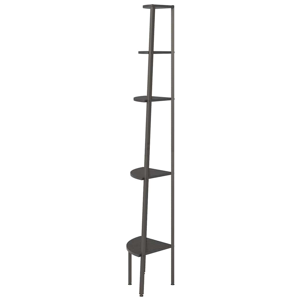 336396 vidaXL 5-Tier Corner Shelf Black 45,5x31,5x180 cm