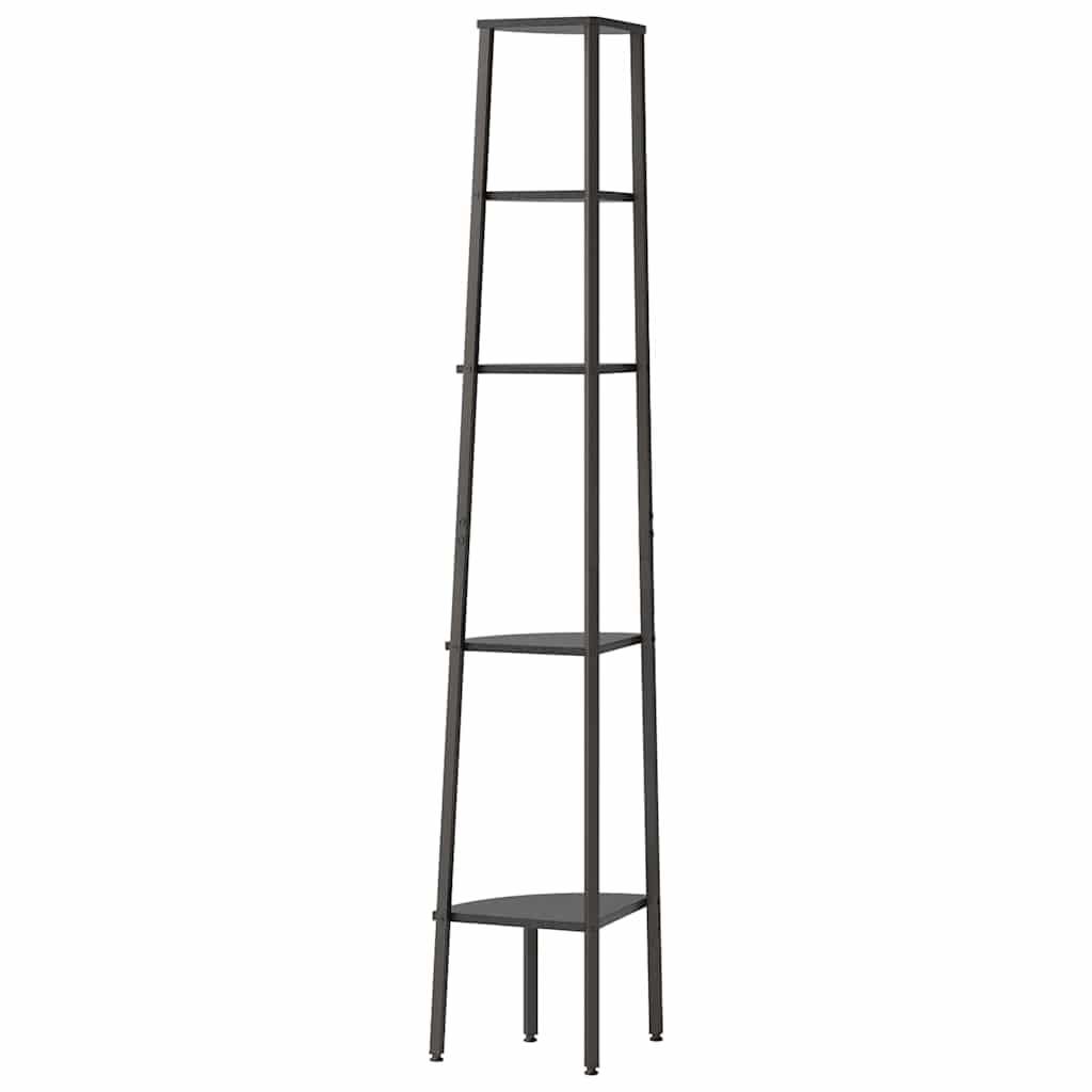 336396 vidaXL 5-Tier Corner Shelf Black 45,5x31,5x180 cm