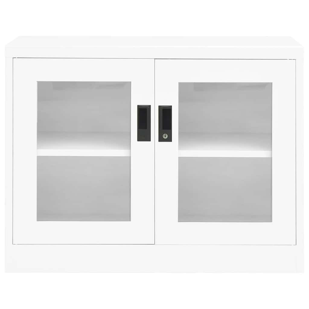 Office Cabinet White 90x40x70 cm Steel