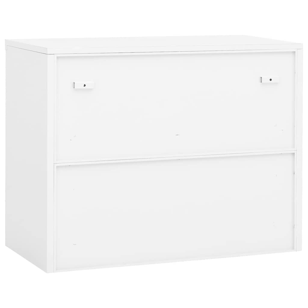 Office Cabinet White 90x40x70 cm Steel