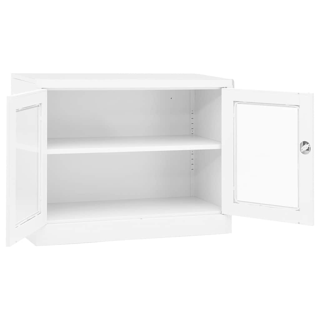 Office Cabinet White 90x40x70 cm Steel